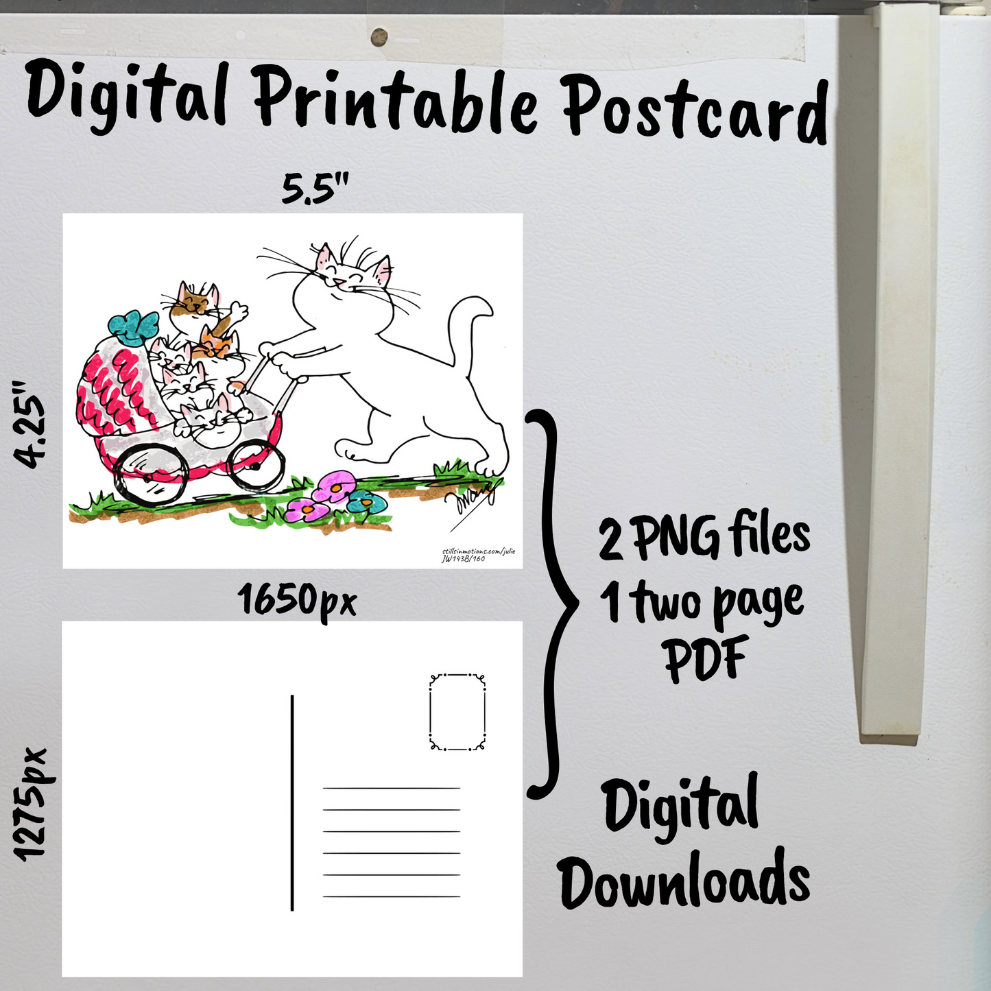 Summer Digital Printable Postcard