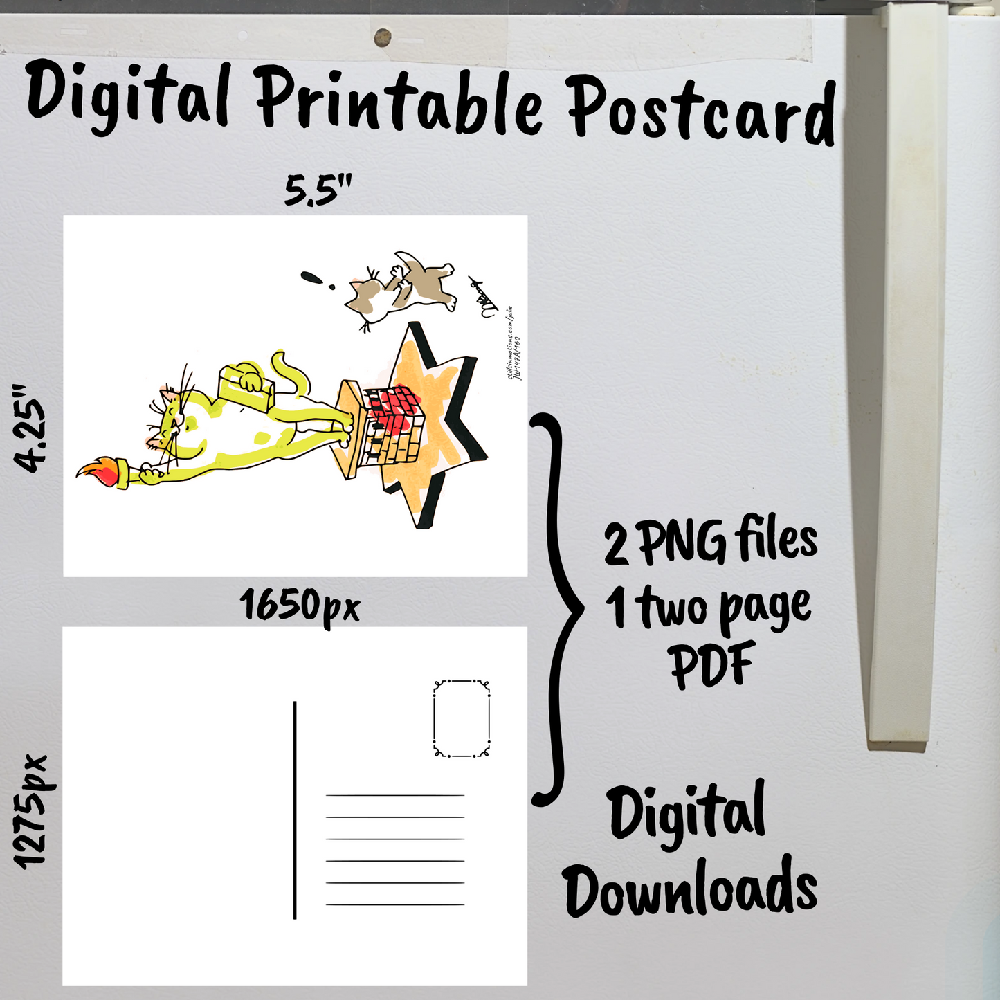Summer Digital Printable Postcard