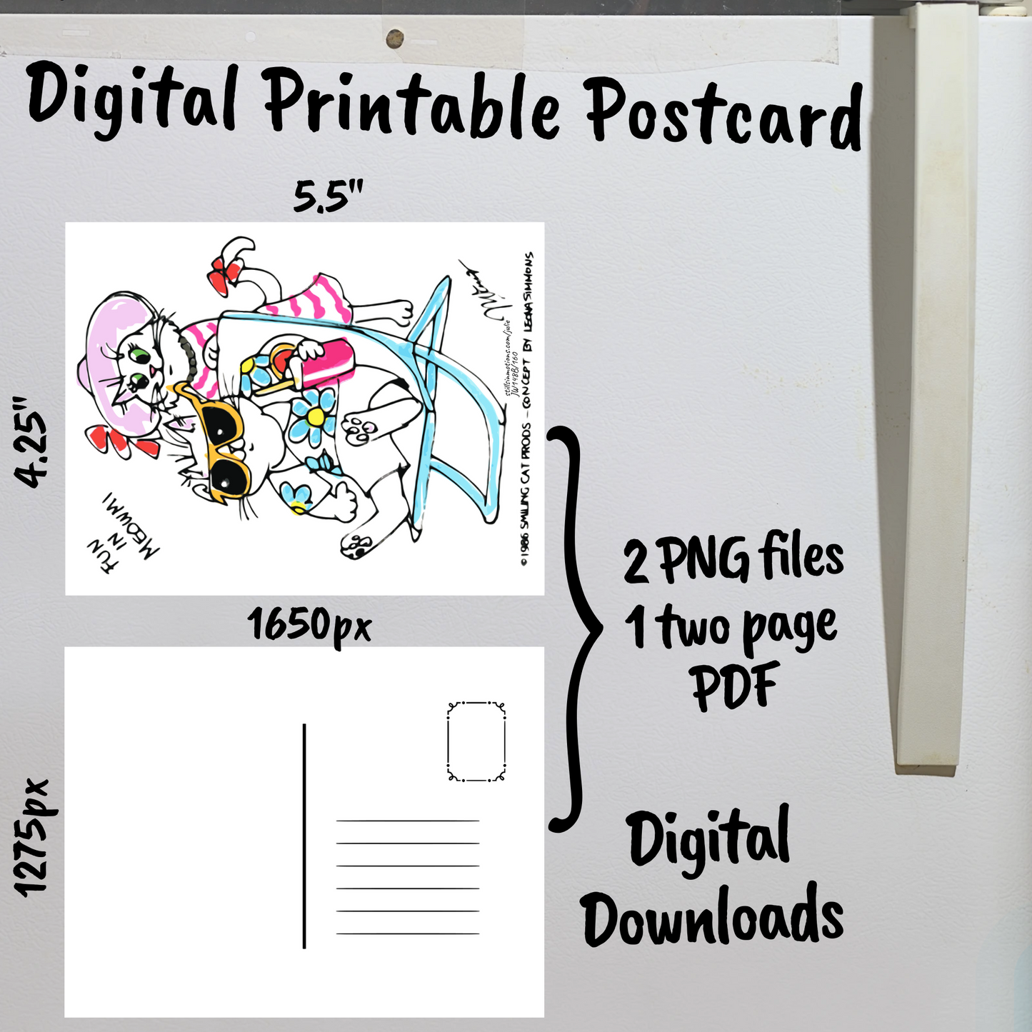 Summer Digital Printable Postcard