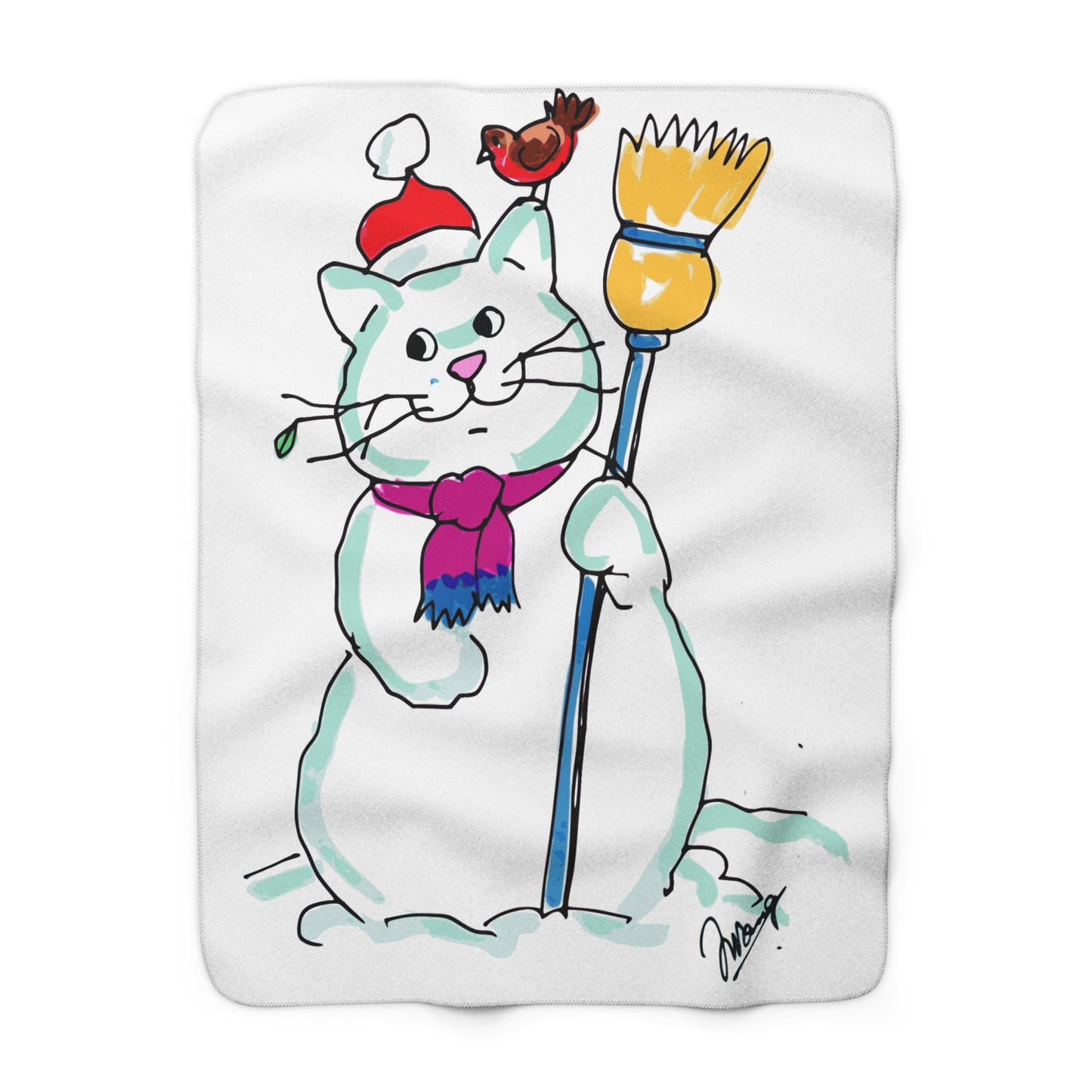 Snowcat Sherpa Fleece Blanket| 2 sizes, 100% polyester| Made to order