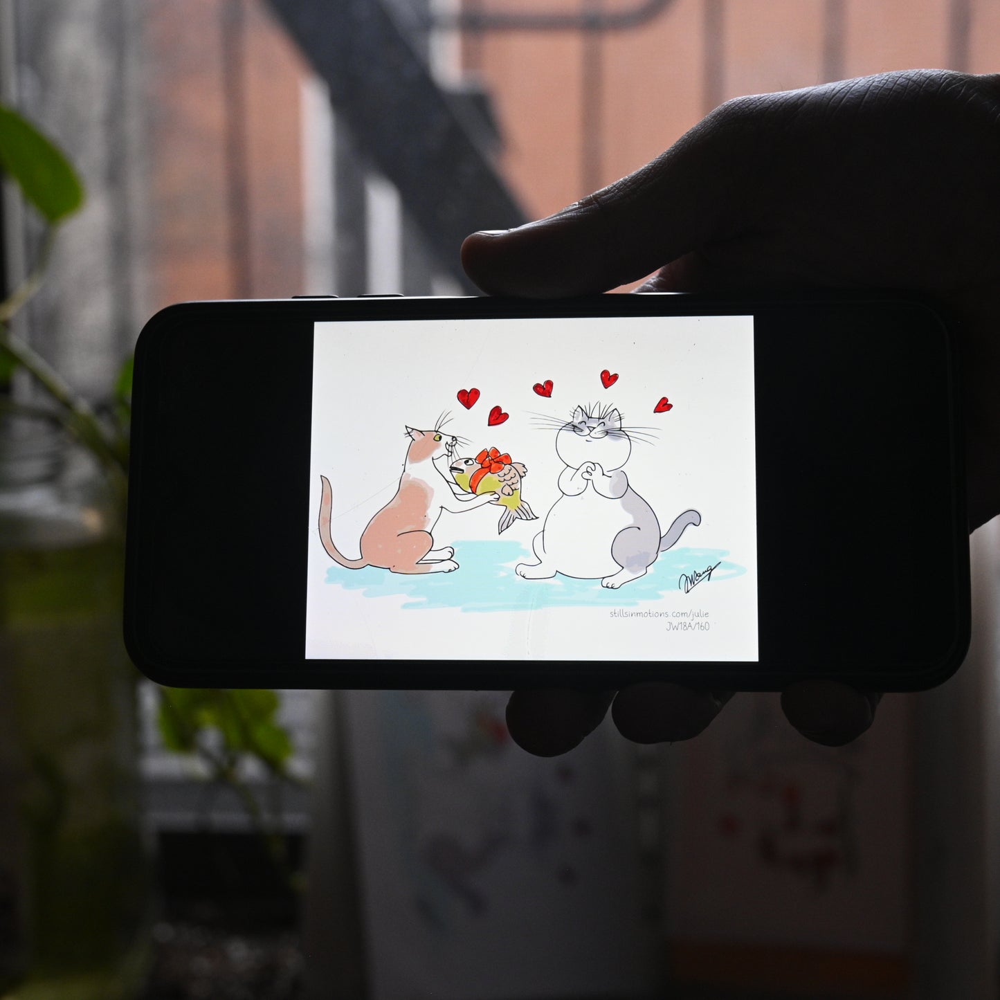 Valentine's Day Meowlentine's Digital Printable Postcard