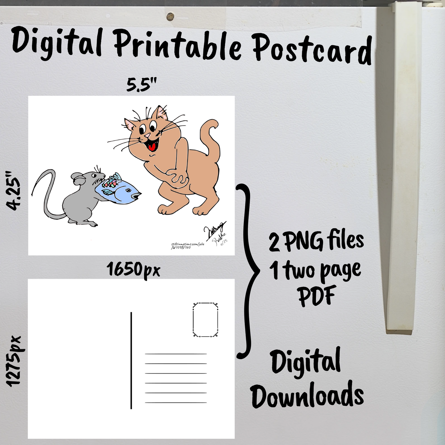 Birthday Gifting Digital Printable Postcards Set