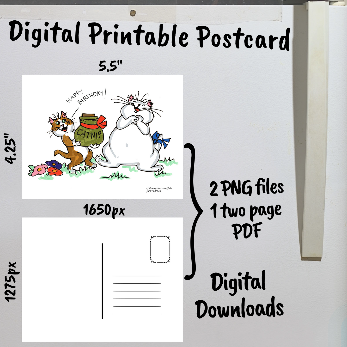 Birthday Gifting Digital Printable Postcards Set