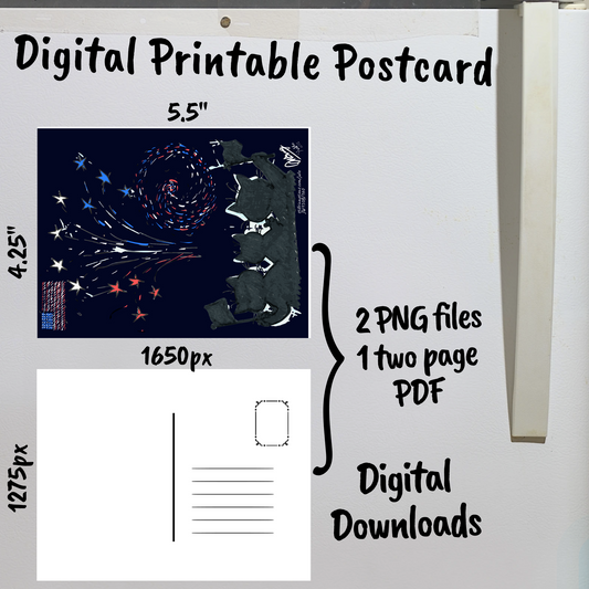 Summer Digital Printable Postcard