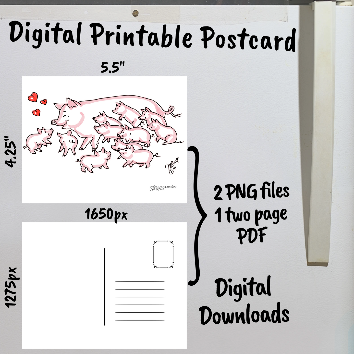Father's Day Digital Printable Postcard