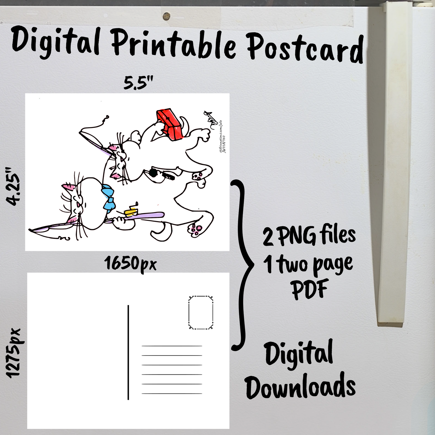 Father's Day Digital Printable Postcard