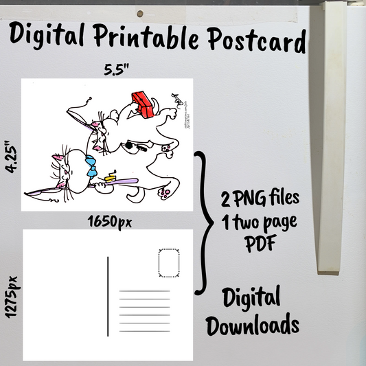 Father's Day Digital Printable Postcard
